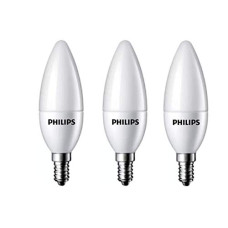 Deals and Offers on - Philips 4-Watt 400-lumen Frosted Candle E14 Base (Cool White, Pack of 3) - Decorative, Ambience Deals, Discounts & Offers on - Philips 4-Watt 400-lumen Frosted Candle E14 Base (Cool White, Pack of 3) - Decorative, Ambience