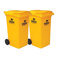 Deals and Offers on - Nilkamal Plastic 120 Ltr Wheel Garbage Dustbin (Pack of 2 Yellow & Yellow) Deals, Discounts & Offers on - Nilkamal Plastic 120 Ltr Wheel Garbage Dustbin (Pack of 2 Yellow & Yellow)