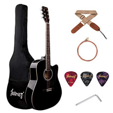Deals and Offers on - JUAREZ Arpggio 104.14 cm (41 Inch) Acoustic Guitar Kit, Spruce Top, Black Deals, Discounts & Offers on - JUAREZ Arpggio 104.14 cm (41 Inch) Acoustic Guitar Kit, Spruce Top, Black