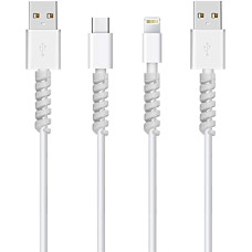 Deals and Offers on - STRIFF 12 Pieces Highly Flexible Silicone Cable Protectors, Charger Cable Protector, Charger Protector, Wire Protector, Cable Protector, Charging Cable Protector (White) Deals, Discounts & Offers on - STRIFF 12 Pieces Highly Flexible Silicone Cable Protectors, Charger Cable Protector, Charger Protector, Wire Protector, Cable Protector, Charging Cable Protector (White)