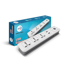 Deals and Offers on Electronics - Wipro North west Optima USB Extension Cord | 2 mtr long Cord | 3 Universal Socket and 2 USB Port Spike Guard | Child Safety | Auto Cutoff | Fire Resistant | Extension Cord Deals, Discounts & Offers on Electronics - Wipro North west Optima USB Extension Cord | 2 mtr long Cord | 3 Universal Socket and 2 USB Port Spike Guard | Child Safety | Auto Cutoff | Fire Resistant | Extension Cord