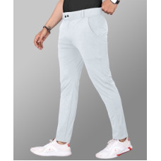 Deals, Discounts & Offers on  - MiraMichiMen Regular Fit Grey Lycra Blend Trousers