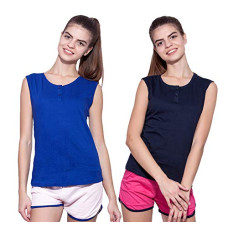Deals and Offers on Women - Ap'pulse Women's Sleeveless Henley(Pack of 2) Deals, Discounts & Offers on Women - Ap'pulse Women's Sleeveless Henley(Pack of 2)