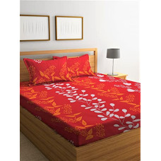 Deals and Offers on - Fashion String 144 TC Microfibre Red Double Bedsheet with 2 Pillow Covers Deals, Discounts & Offers on - Fashion String 144 TC Microfibre Red Double Bedsheet with 2 Pillow Covers