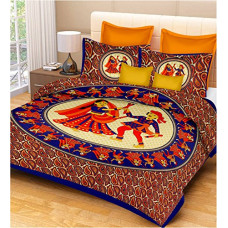 Deals and Offers on - RajasthaniKart Classic 144 TC Cotton Double Bedsheet with 2 Pillow Covers - Abstract, Multicolour Deals, Discounts & Offers on - RajasthaniKart Classic 144 TC Cotton Double Bedsheet with 2 Pillow Covers - Abstract, Multicolour