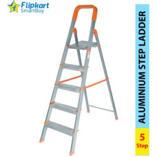 Deals, Discounts & Offers on  - Flipkart SmartBuy 5 Step With Solid Platform Aluminium Ladder (Blue /Orange) Aluminium Ladder(With Platform)