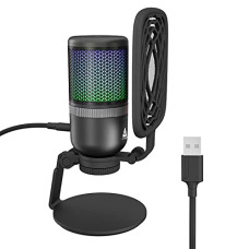 Deals and Offers on - Audio Array Anti Interference Metal Tube RGB USB Microphone for PC, Mac with Mute Button & Monitor Headphone Jack, Deals, Discounts & Offers on - Audio Array Anti Interference Metal Tube RGB USB Microphone for PC, Mac with Mute Button & Monitor Headphone Jack,