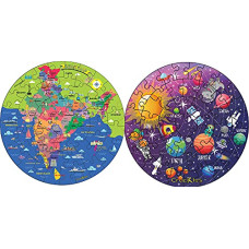 Deals and Offers on - Crackles Big Size 2 in 1 MDF Wood Paper Less Amazing Indian Map and Solar System 49 Pc Floor Jigsaw Puzzles Deals, Discounts & Offers on - Crackles Big Size 2 in 1 MDF Wood Paper Less Amazing Indian Map and Solar System 49 Pc Floor Jigsaw Puzzles
