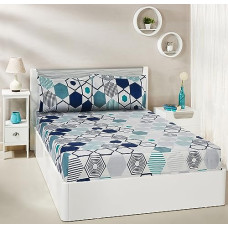 Deals, Discounts & Offers on  - Amazon Brand - Solimo Cobalt Dreams King Bedsheet with 2 Pillow Covers - 120 GSM-Multi_EWBSK13
