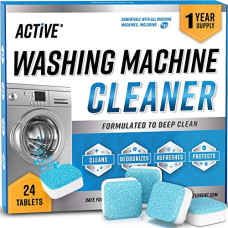 Deals and Offers on - ACTIVE Washing Machine Cleaner Descaler 24 Pack - Deep Cleaning Tablets For HE Front Loader & Top Load Washer, Clean Inside Drum And Laundry Tub Seal (Washing Machine Cleaner Tablets - 24 Pack) Deals, Discounts & Offers on - ACTIVE Washing Machine Cleaner Descaler 24 Pack - Deep Cleaning Tablets For HE Front Loader & Top Load Washer, Clean Inside Drum And Laundry Tub Seal (Washing Machine Cleaner Tablets - 24 Pack)