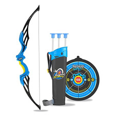Deals, Discounts & Offers on  - Cable World Sports Super Archery Bow and Arrow Set with Dart Target Board, Colourful with 3 Suction Cup Tip Arrows