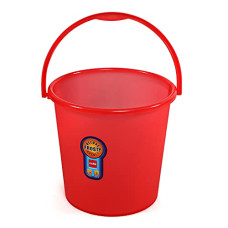 Deals and Offers on Home Improvement - Cello Plastic Frosty Deluxe Bucket, 16 litres, Red Deals, Discounts & Offers on Home Improvement - Cello Plastic Frosty Deluxe Bucket, 16 litres, Red