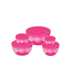 Deals and Offers on - HOMETALES Multi-Purpose Container 1100ml, 700ml, 450ml, 300ml, 150ml,Pink (5U) Deals, Discounts & Offers on - HOMETALES Multi-Purpose Container 1100ml, 700ml, 450ml, 300ml, 150ml,Pink (5U)