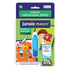 Deals and Offers on - Jungle Magic Doodle Waterz - Reusable I Water Colouring Book - Alphabets I Self-Drying with Easy to Hold Water Pen I Educational Toy Deals, Discounts & Offers on - Jungle Magic Doodle Waterz - Reusable I Water Colouring Book - Alphabets I Self-Drying with Easy to Hold Water Pen I Educational Toy