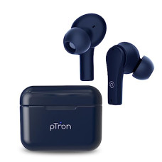 Deals, Discounts & Offers on Headphones - pTron Bassbuds Tango In-Ear TWS Earbuds, TruTalk AI-ENC Calls, Movie Mode, 40Hrs Playtime, Bluetooth 5.1 Headphone with HD Mics, Touch Control, IPX4 Water-Resistant & Type-C Fast Charging (Royal Blue)