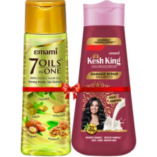 Deals, Discounts & Offers on  - EMAMI 7 Oils in one 500ml + Kesh King Shampoo Damage Repair 340ml(2 Items in the set)