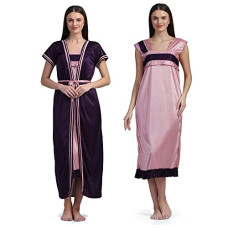 Deals and Offers on Women - Shasmi Women's Satin Full Length Night Suit/Nighty/Nightdress/Night Gown Deals, Discounts & Offers on Women - Shasmi Women's Satin Full Length Night Suit/Nighty/Nightdress/Night Gown