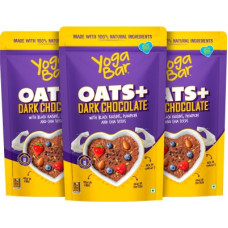 Deals, Discounts & Offers on Food and Health - Yogabar High Protein Dark Chocolate Oatmeal 400g Pack of 3 Pouch(3 x 0.4 kg)