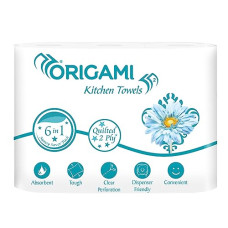 Deals and Offers on - Origami 2 Ply Kitchen Tissue Paper Roll - 6 in 1 (60 Pulls Per Roll, 360 Sheets) Deals, Discounts & Offers on - Origami 2 Ply Kitchen Tissue Paper Roll - 6 in 1 (60 Pulls Per Roll, 360 Sheets)
