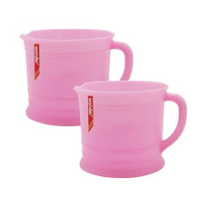 Deals, Discounts & Offers on  - WONDER Homeware Varum Prime 1000 lt Bathroom Mug, Strong Plastic Material,for use in Bathroom, Kitchen, Laundry, Garage,Pack of 2, 1 Liter (Orange) (Pink)