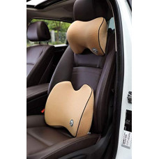 Deals, Discounts & Offers on  - Oshotto Air Fabric Lumbar Support Memory Foam Orthopedic Cushion with Headrest (Combo Set of 2) Compatible with Hyundai Creta 2020-2023 (Beige)