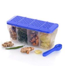 Deals and Offers on - E-COSMOS 4 section container for vegetables,dryfruits,spices,grocery,pickles,and multipurpose 4 in 1 box Deals, Discounts & Offers on - E-COSMOS 4 section container for vegetables,dryfruits,spices,grocery,pickles,and multipurpose 4 in 1 box