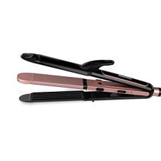 Deals, Discounts & Offers on  - AGARO HS1119 3-in1 Hair Styler, Straightner, Crimper, Curler For Women, Variable Style Settings, Keratin Infused Ceramic Coated Plate, Colour Black & Rose Gold