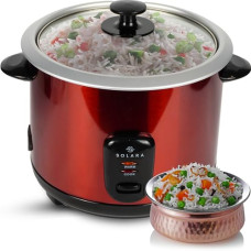 Deals, Discounts & Offers on  - SOLARA Automatic Rice Cooker - Automatic Electric Cooker with Food Steamer | Electric Rice Cooker and Grain Cooker | 500 Watts | Rice Cooker 1.5 litre with Steam & Rinse Basket - Red