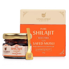 Deals, Discounts & Offers on  - UPAKARMA Ayurveda | 100% Ayurvedic, 20g Original & Pure Shilajit/Shilajeet Resin Form with Safed Musli | For Men and Women | Helps to Boost Performance, Power, Stamina, Strength and Build Muscle Mass