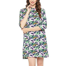 Deals, Discounts & Offers on Women - Clovia Women's Cotton Camouflage Print Hooded Short Nightdress in Multicolor