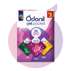Deals, Discounts & Offers on  - Odonil Gel Pocket Mix - 30g (Assorted pack of 3 new fragrances) | Infused with Essential Oils | Germ Protection | Lasts Up to 30 days | Air Freshener