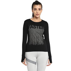 Deals, Discounts & Offers on Women - Ap'pulse Women Regular Fit Printed Long Sleeve Thumbopen Round Neck Tshirt