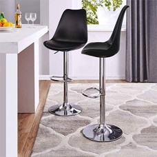 Deals, Discounts & Offers on Furniture - SAVYA HOME Curvy Kitchen Stool/BAR Stool (Qty-2) (Standard, Black)