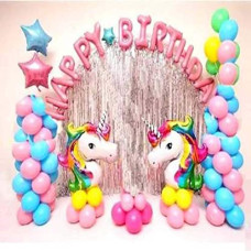 Deals, Discounts & Offers on  - YNS CRAFTS STOCK Happy Birthday Decoration Set Of 49 Balloon 13 Happy Birthday Foil Balloon 1 Pink Star 1 Blue Star 18
