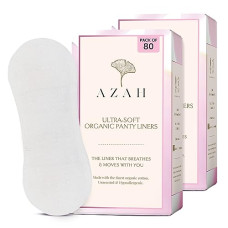 Deals, Discounts & Offers on Health & Personal Care - Panty Liners for Women Daily Use by AZAH (Pack of 80) Organic Cotton Pantyliners