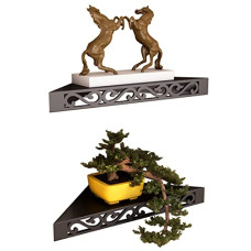 Deals, Discounts & Offers on Furniture - Home Sparkle Engineered Wood Corner Shelf | 2 Set Wall Mounted Decorative Wall Shelve | Floating Corner Shelves