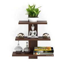 Deals, Discounts & Offers on Furniture - Furniture Cafe Wooden Wall Shelves for Living Room | for Home Decor Items | Floating Book Rack