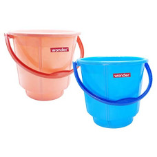 Deals, Discounts & Offers on  - Wonder Homeware 5 Litre Plain LT Heavy Quality Plastic Bucket,for use in Bathroom, Kitchen, Laundry, Garage,Pack of 2 Pc, 5 Liter, Blue Color (Pink Blue 2)