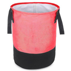 Deals and Offers on - GLUN Round Shape Foldable Laundry Bag Capacity of 45 Ltr, Non Woven Toys and Cloth Bag, Pink and Black Combination Pack of 1 Deals, Discounts & Offers on - GLUN Round Shape Foldable Laundry Bag Capacity of 45 Ltr, Non Woven Toys and Cloth Bag, Pink and Black Combination Pack of 1