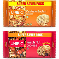 Deals and Offers on - Unibic Cashew and Fruit n Nut Cookies Combo, 500g x 2 Deals, Discounts & Offers on - Unibic Cashew and Fruit n Nut Cookies Combo, 500g x 2
