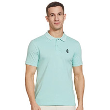 Deals, Discounts & Offers on Men - [Size M] NEWPORT Men Blue Cotton Heathered Polo Shirt