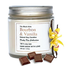 Deals, Discounts & Offers on  - The Black Kite Scented Candles | Bourbon & Vanilla | Aroma Up to 25 Hours | 100gm | Aromatherapy Candles