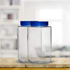 Deals, Discounts & Offers on  - Yera Glass Jar- 1100 ml, 2 Pieces, Transparent