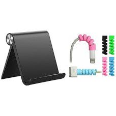 Deals and Offers on Mobile Accessories - STRIFF Multi Angle Tablet/Mobile Stand. Holder for iPhone, Android & Spiral Cable Protector Cord Saver Deals, Discounts & Offers on Mobile Accessories - STRIFF Multi Angle Tablet/Mobile Stand. Holder for iPhone, Android & Spiral Cable Protector Cord Saver