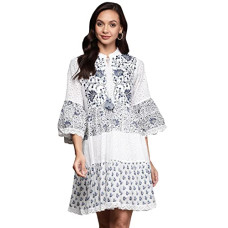 Deals and Offers on Women - ishin Women's Cotton Above Knee Length A-Line Indo Western Dress Deals, Discounts & Offers on Women - ishin Women's Cotton Above Knee Length A-Line Indo Western Dress