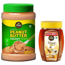 Deals, Discounts & Offers on  - DiSano Peanut Butter, All Natural, Creamy, Unsweetened, 30% Protein, Gluten Free, Non GMO, 1Kg & Pure Honey, 500gm