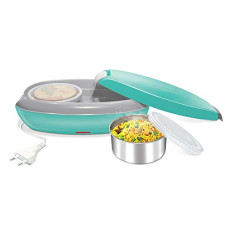 Deals, Discounts & Offers on  - Milton Swiftron Stainless Steel Electric Lunch Box Set, 260ml/262mm, 2 Containers, Aqua Green