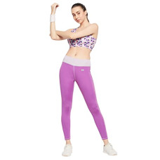 Deals, Discounts & Offers on Women - Clovia Women's High Rise Colourblocked Active Tights in Purple