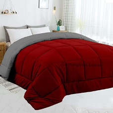 Deals, Discounts & Offers on  - Bright Dcor All Season 150 GSM - Single-Reversible Bed Comforter/Quilt/Blanket/Rajai - Down Alternative Quilted Duvet Insert with Corner Ties - Winter Warm - Machine Washable_Red and Grey