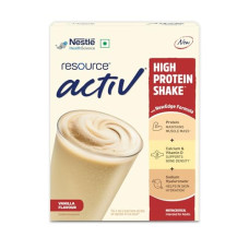 Deals, Discounts & Offers on  - Nestl Resource Activ, High Protein Shake with New Edge Formula, Vanilla Flavour, Strengthens Muscles, Bones, Immune System, Improves Skin 400g Bag-in-box pack